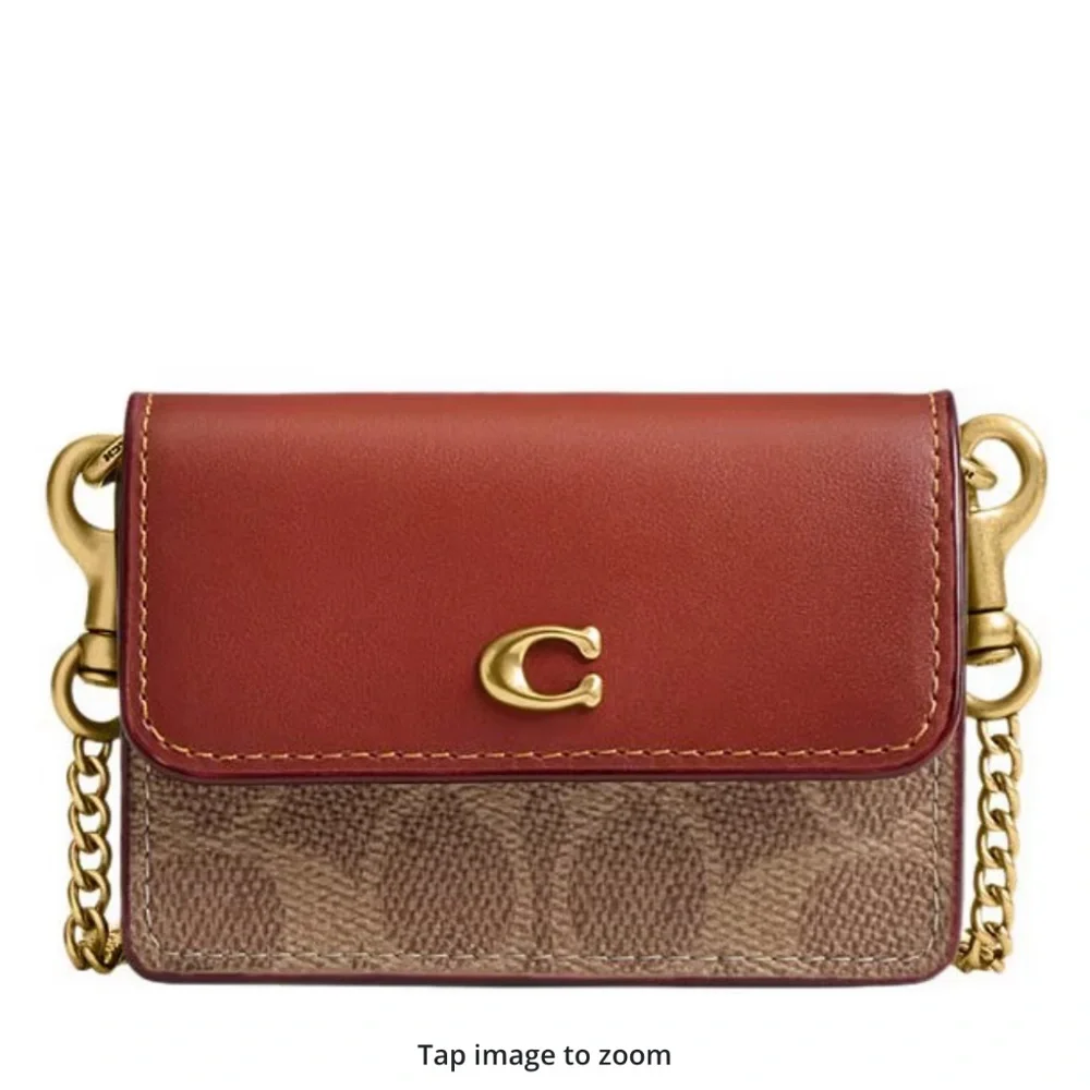 Coach mini wallet on a chain Rust signature so nice!